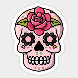 Skull rose and love Sticker